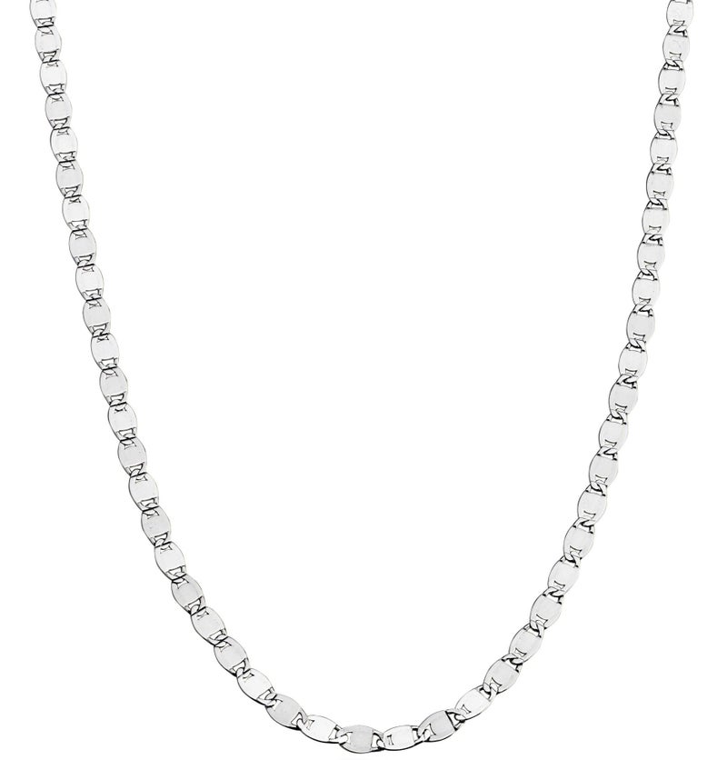 Miabella Italian 925 Sterling Silver, 18Kt Gold Plated Sparkle Mirror Link Chain Necklace for Women, Made in Italy (sterling silver, Length 16+2ext. Inches (women's choker length)) - Image 1